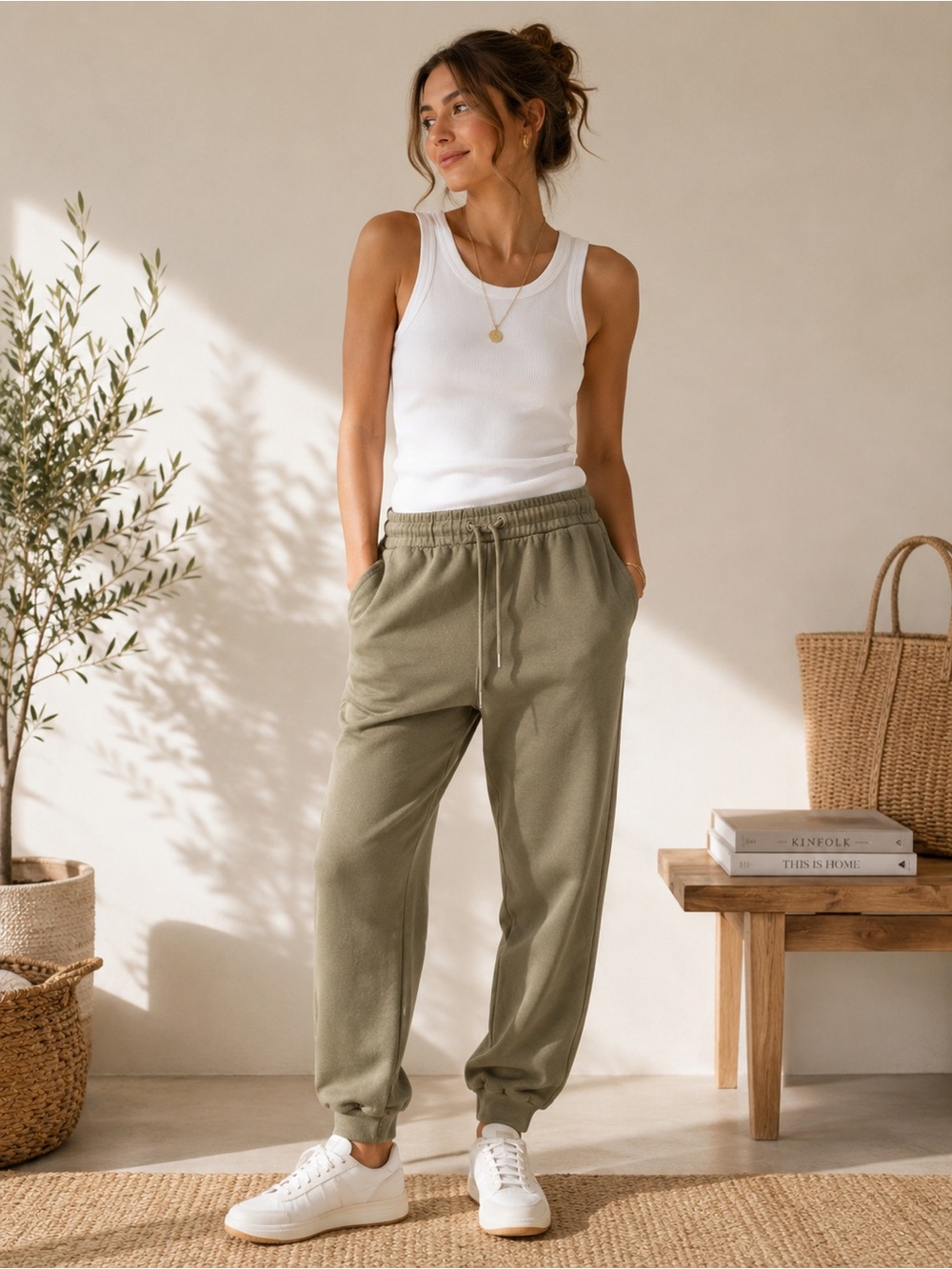 Frame Olive Green Women's Jogger Pants